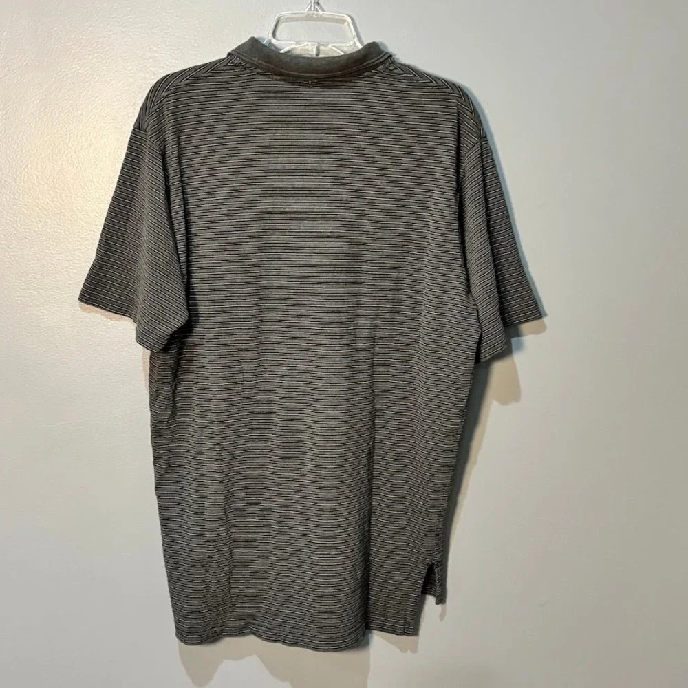 Polo Ralph Lauren Polo Shirt Mens L Grey‎ Cotton Striped Classic Pony Logo Top